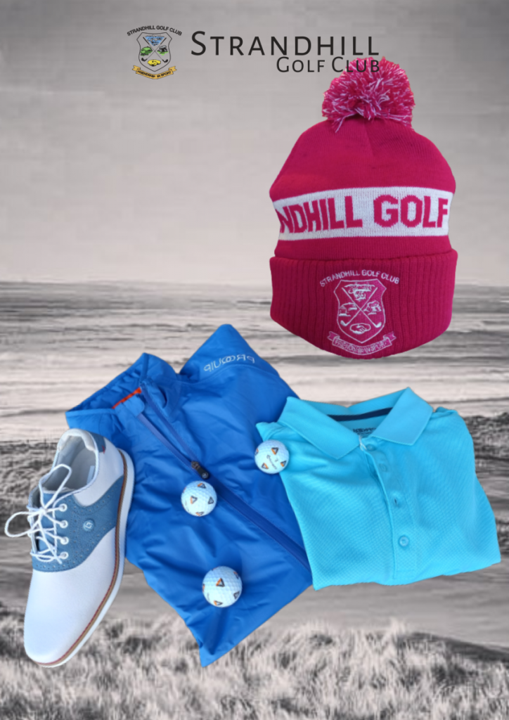 sample of merchandise available at the golf shop