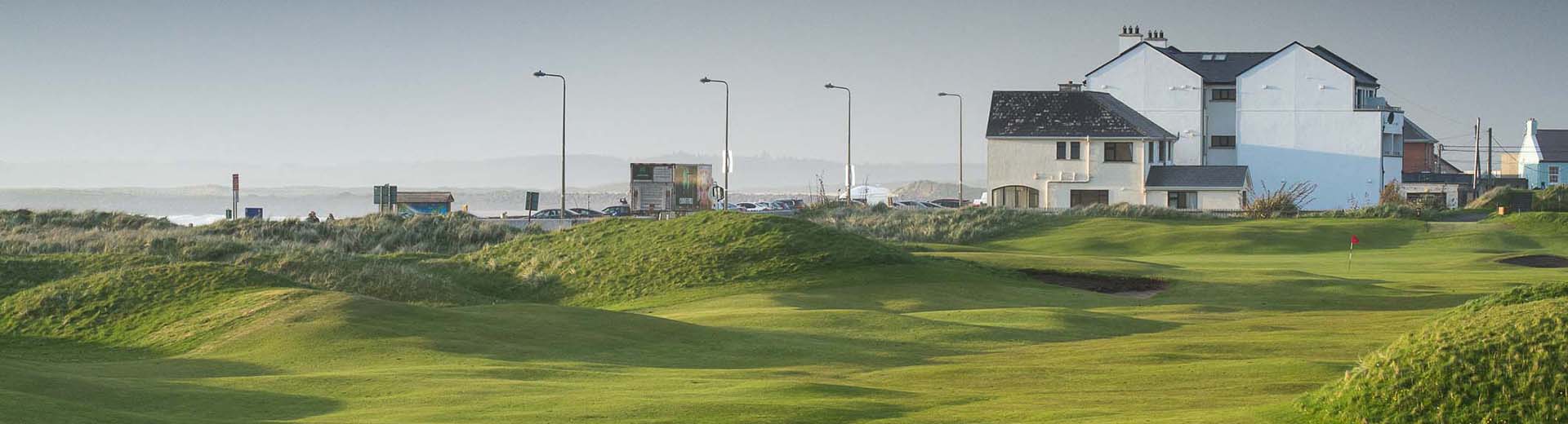 View of golf course clubhouse and golf course